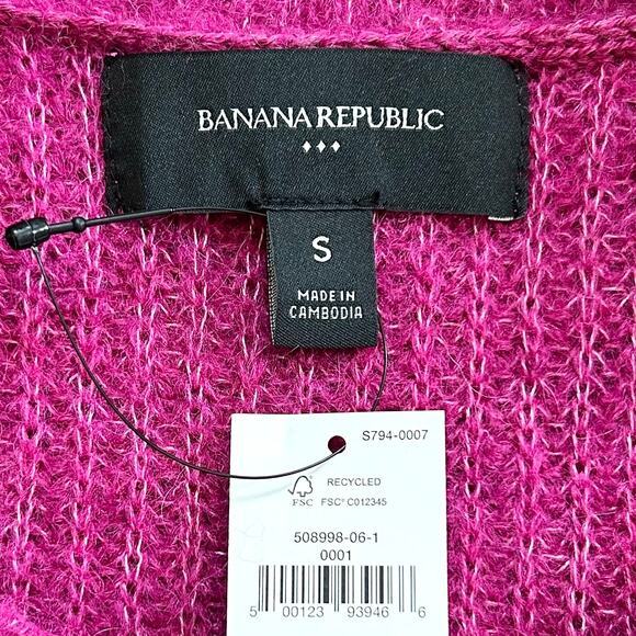 Banana Republic Cozy Ribbed Knit Elegant Berry Sweater NWT - Picture 9 of 10